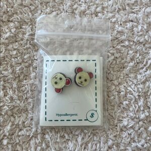 NWT WOOD BEAR EARRINGS